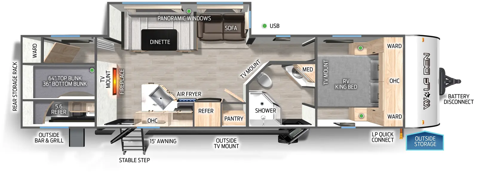 Wolf Den 294GEBG Floorplan